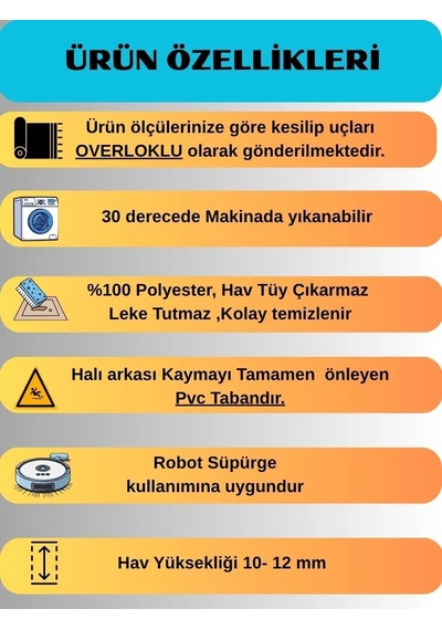 Rölyef Krem Joy Modern Yumuşak Dokulu Kabartmalı Kaymaz Taban Kesme Halı Yolluk