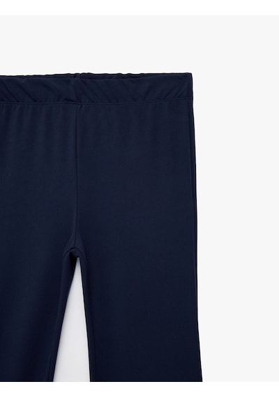 Koton Beli Lastikli Slim Fit İspanyol Paça Tayt Lacivert 7wkg40036ak