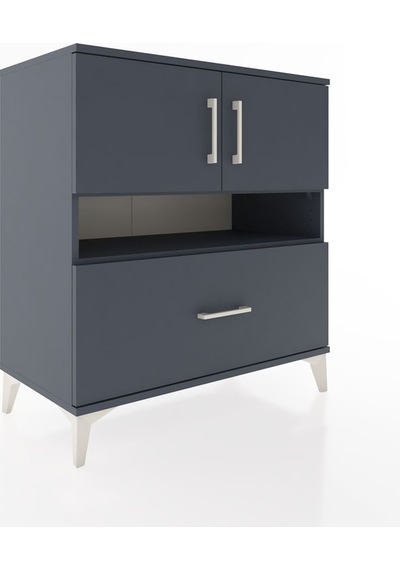 Hyperion Şifonyer 3 Raflı Tek Çekmeceli 2 Kapaklı 88x44x96 Antrasit-antrasit Antrasit Hyperion Şifonyer 3 Raflı Tek Çekmeceli 2 Kapaklı 88x44x96 Antrasit-antrasit Antrasit