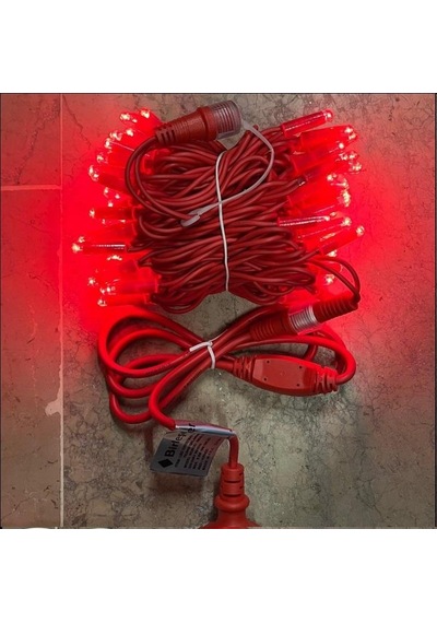 Yılbaşı Led Işık İp Led 10 Mt Kırmızı Sabit Ip65 Kırmızı Kablo Kablo Al-80 Kırmızı