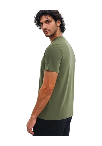 Arma Ar-ma Erkek Bisiklet Yaka Tişört Baskisiz Basic Örme Kumaş Regular Fit %100 Pamuk 30/1 Penye Süprem Y31344408202 Haki-h1