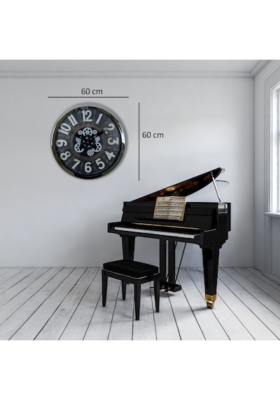 Iron Legacy Krom 60 Cm Çarklı Duvar Saati Çok Renkli