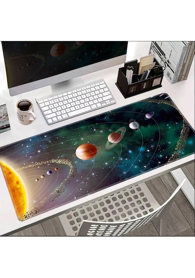 70x30 Cm Güneş Sistemi Temalı Kaydırmaz Taban Speed Yüzey Oyuncu Mouse Pad Gaming