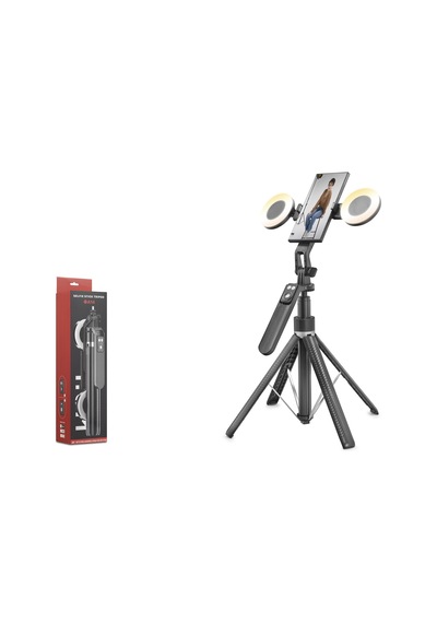 Nodar Nd1032 Telefon Tripodu Ve Selfie Çubuğu Seti Bluetooth Kumandalı Led 180 Cm - Siyah