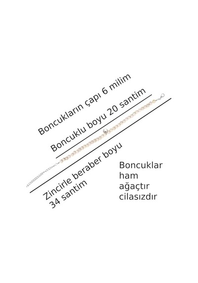 Kedi Boyun Tasması Ahşap Boncuklu Zincirli Zilli Boyuntasması Hafif Tasma Boncuk Tasma