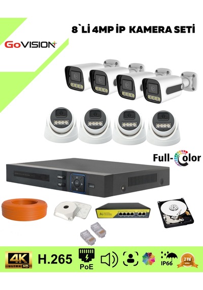 Go Vision 8'li 5mp 4k Ultra İp Kamera Seti