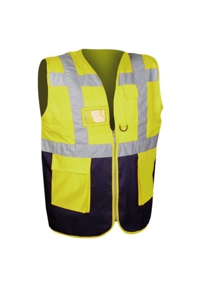 Fosforlu Ikaz Yeleği Mühendis Tipi Çift Renk - Sarı Lacivert Xl Extra Large Diğer