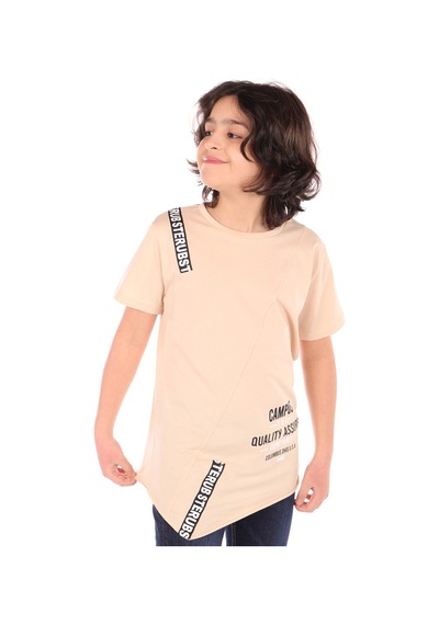 Toontoy Kids Toontoy Erkek Çocuk Campus The Baskılı Tişört Bej