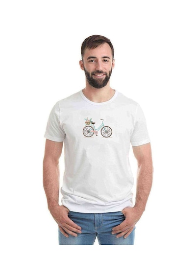 Bicycle Cartoon Bicycle Clipart Whimsical Baskılı Beyaz Erkek Ts