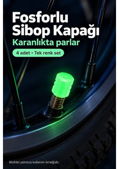 Fosforlu Sibop Kapağı 4 Adet Karanlıkta Parlayan
