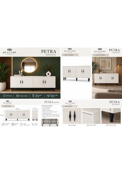 Petra Konsol Beyaz
