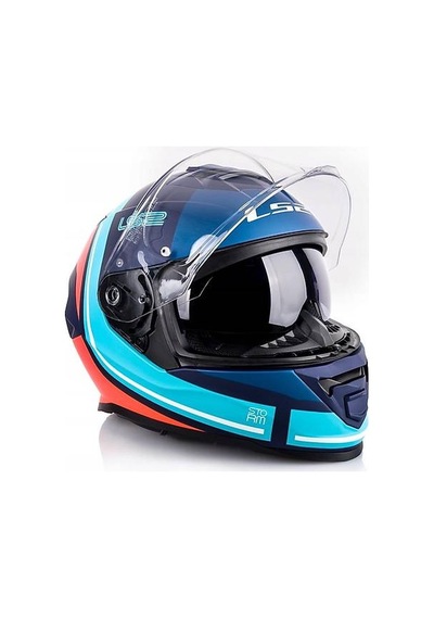 Ls2 Storm 2 Slant Mat Mavi Turuncu Kapalı Motosiklet Kaskı Mavi - Turuncu
