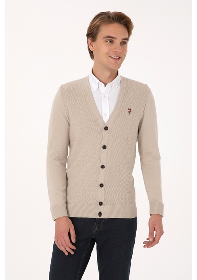 U.s. Polo Assn. Erkek Taş Melanj Hırka Triko 50307952-vr225 Tas Melanj