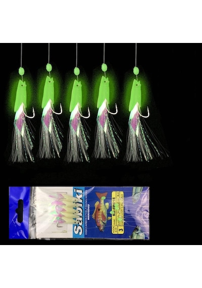 Valkyrie Fosforlu Çelik Balık İğnesi Takımı 5 Li Paket X 5 Adet Toplam 25 İğne Hazır Olta Gece Parlayan Yemli Çapari Cm - 50