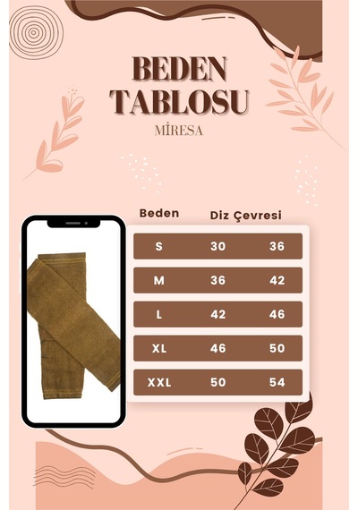 Miresa Yün Deve Model Bel Ve Uzun Dizlik Sıcak Tutan Koruyucu Takım Kahverengi