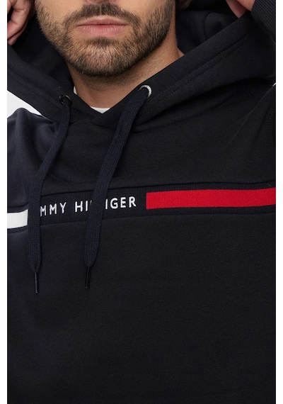 Tommy Hilfiger Hılfıger Chest Insert Hoody Erkek Mavi Kazak - Mw0mw37361