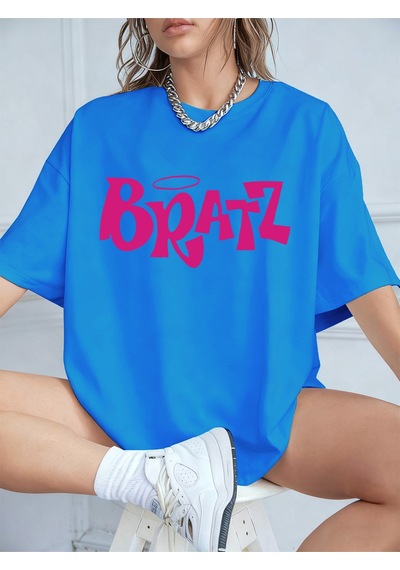 Noıssey Urban Pop Graphic Kadın Tişört Koleksiyonukod 5099 Bebe Mavi