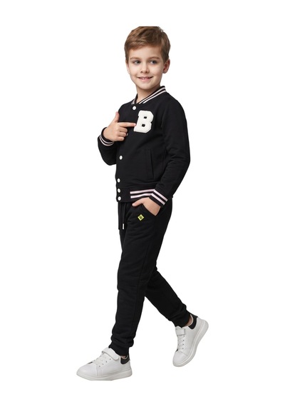 New Kids Erkek Çocuk Eşofman Takımı Syh Mevsimlik Pamuklu Cepli -91218 Siyah