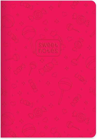 Çizgili Termo Deri Ve Sert Kapak Neon Şeker Defter 14 X 20 Cm - Pembe