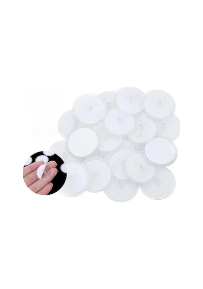 20 Adet Şeffaf Yuvarlak 3 Cm Çaplı Güçlü Disk Yapışkanlar 5492 Çr