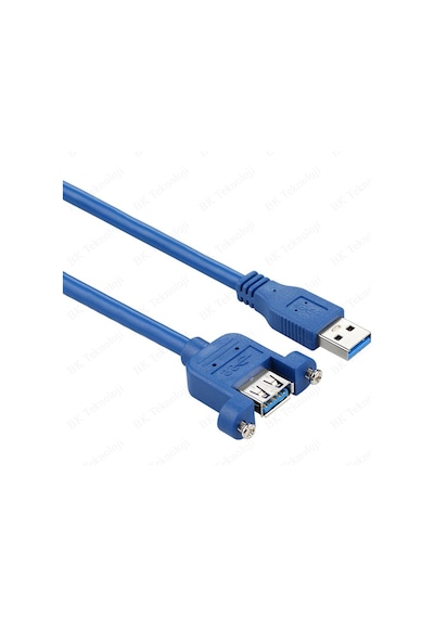 Panel Tipi Vidalı Usb 3.0 Dişi-Erkek Uzatma Kablosu-30Cm