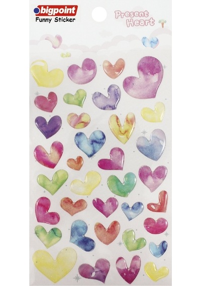 Bigpoint Sticker Çok Renkli Kalpler 1 X 15 Adet