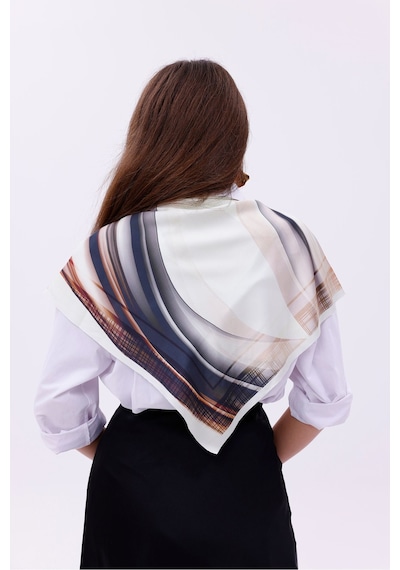 Sonsuz Dalga Model Fular Bandana Şal Estascarf 70x70 Cm Renkli