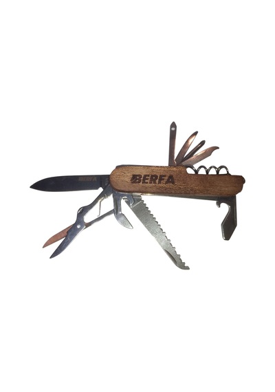 Berfa Bf171 Paslanmaz Ahşap Kabze İsveç Cep Çakısı Çok Renkli