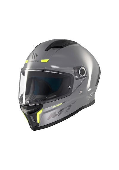 Mt Stinger 2 Ff126 Solid A12 Gloss Grey Full Face Motosiklet Kaskı Gri