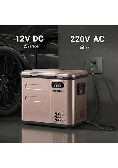Coolist Clk50d 12/24v/220volt 49 Litre Çift Bölmeli Outdoor Kompresörlü Bluetooth Bağlantılı Oto Buzdolabı