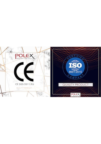 Polex Cristalüx Granit Evye P-02 Mavi Tezgah Altı Ve Tezgah Üstü Mutfak Evyesi 85x49.5 CM