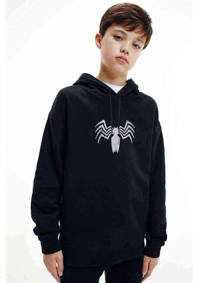 Tshirthane Venom Baskılı Unisex Çocuk Kapüşonlu Siyah Sweatshirt (534664884) Siyah