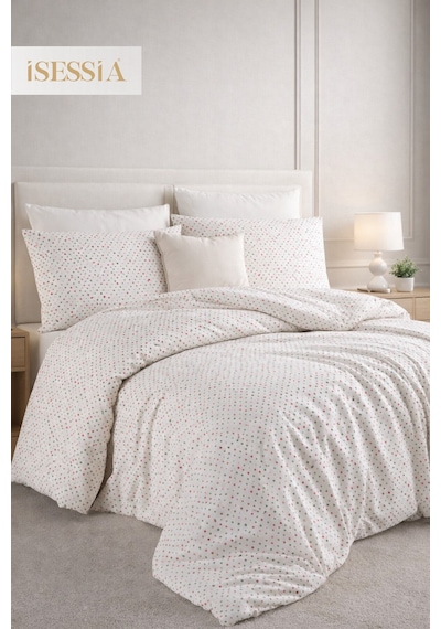Mira Çift Kişilik Lastikli Çarşaflı Nevresim Takımı Yıldız- Motif
