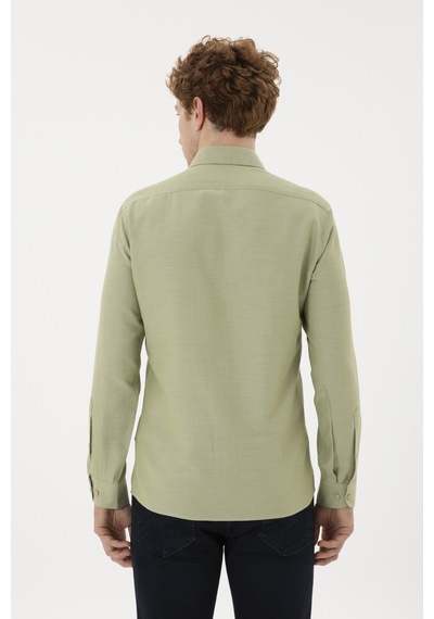 U.s. Polo Assn. Erkek Açık Haki Gömlek Basic 50287805-vr183 Açık Haki
