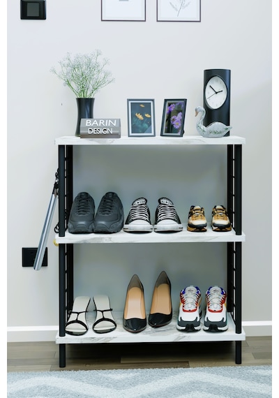 3 Raflı Metal Telli Çok Amaçlı Ayakkabılık Ve Organizer Raf Kolay Kurulumlu, Çevir-tak Sistem Raf Beyaz Mermer 3 Raflı Metal Telli Çok Amaçlı Ayakkabılık Ve Organizer Raf Kolay Kurulumlu, Çevir-tak Sistem Raf Beyaz Mermer