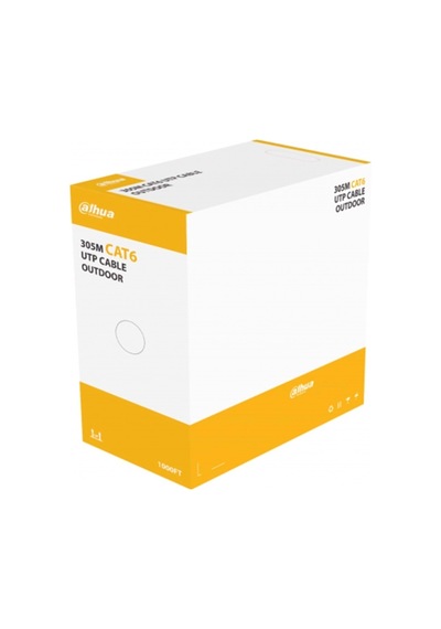 Dahua Dh-pfm920-6un, Cat6 305m, 24awg 0.53mm, Utp, %100 Bakır, Outdoor, Polietilen, Kablo, Siyah Ren