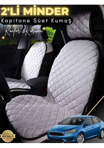 Ford Focus Uyumlu 2'li Süet Oto Koltuk Minderi Terletmez Universal Oto Koltuk Kılıfı A15