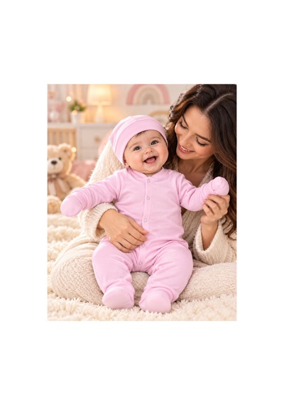 Genel Markalar Pembe Yenidoğan Tulum, Bere & Eldiven Takımı Pembe - 926466065 Pembe