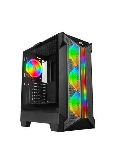 Powerboost VK-Z002B 4 ARGB Ring Fanlı Mid-Tower Oyuncu Bilgisayar Kasası