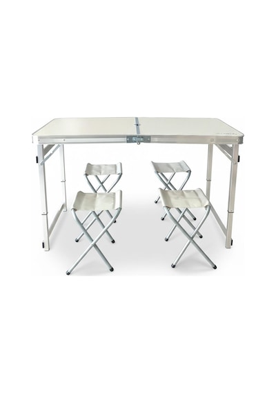 Madfox Campset Shadeport Tabureli Katlanır Masası Seti Beyaz