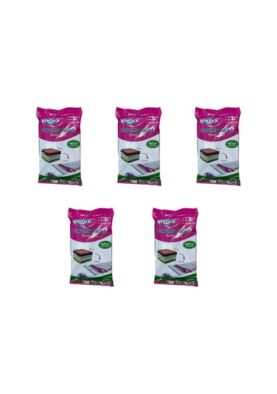 Vindex Vakumlu Giyisi Yastık Yorgan Saklama Torbası Poşeti Hurç - Mega - 100x130 Cm. - 5 Paket Diğer