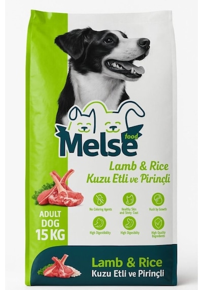 Melse Kuzu Etli Ve Pirinçli Yetişkin Köpek Maması 15kg 18 Protein 10 Yağ
