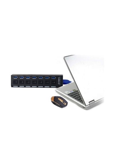 7 Port USB 3.0 Çoklayıcı HUB Çoğaltıcı Switch Splitter