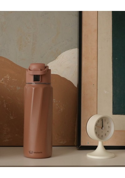 Waterh Boost Akıllı Termos Hidrasyon Takibi Yapan, Yalıtımlı 0,95l / 32oz Akıllı Şişe Kahverengi