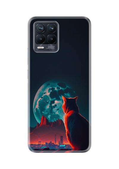 Realme 8 - 8 Pro Kılıf Boutique Baskılı Resimli Dalgın Kedi Pcode -074