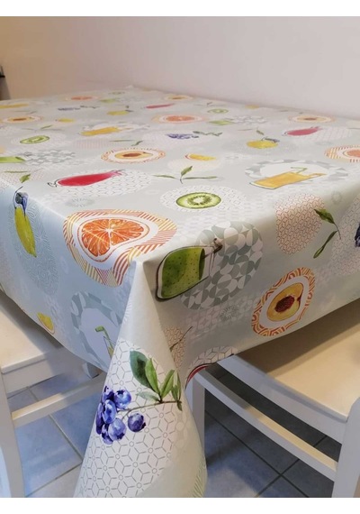 Elyaflı Pvc Muşamba - Desenli Silinebilir Masa Örtüsü Fnt12151 Renkli