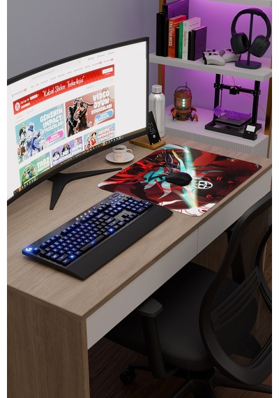 Gurren Lagann Kaymaz Dikişli Kauçuk Oyuncu Mousepad V2 - 48x40 Xl Gaming Mouse Pad Fare Altlığı