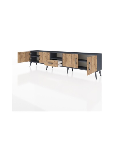 Arges Tv Ünitesi 3 Raflı Tek Çekmeceli 4 Kapaklı 220x30x51 Antrasit-çam Atlas Çam/atlas Çam - Antrasıt Arges Tv Ünitesi 3 Raflı Tek Çekmeceli 4 Kapaklı 220x30x51 Antrasit-çam Atlas Çam/atlas Çam - Antrasıt