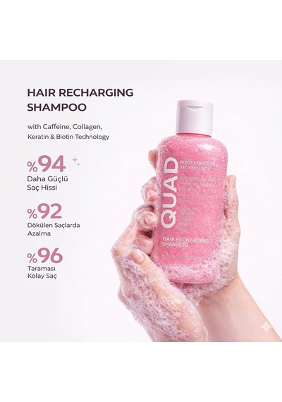 Hair Recharging Şampuan, Kafein Biotin Keratin Kolajen İle Saç Dökülmesine Karşı, 250 Ml