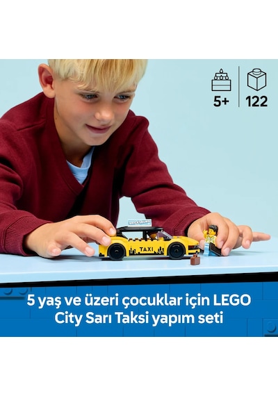 LEGO® City Sarı Taksi 60487 - 6 Yaş ve Üzeri Çocuklar İçin Minifigür İçeren Yaratıcı Oyuncak Yapım Seti (122 Parça)